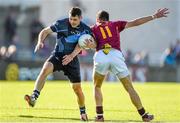 18 October 2014; Kevin McManamon, St Jude’s, in action against Conor Walsh, St Oliver Plunkett’s-Eoghan Ruadh. Dublin County Senior Football Championship, Semi-Final, St Oliver Plunkett’s-Eoghan Ruadh v St Jude’s, Parnell Park, Dublin. Picture credit: Stephen McCarthy / SPORTSFILE