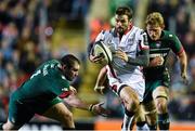 18 October 2014; Jared Payne, Ulster, beats the tackle by Fraser Balmain, Leicester Tigers. European Rugby Champions Cup 2014/15, Pool 3, Round 1, Leicester Tigers v Ulster, Welford Road, Leicester, England. Picture credit: Ramsey Cardy / SPORTSFILE