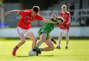 19 October 2014; Brian Maher, Athy, in action against Niall Delahunt, Sarsfields. Kildare County Minor A Football Championship Final, Athy v Sarsfields. St Conleth's Park, Newbridge, Co. Kildare. Picture credit: Piaras Ó Mídheach / SPORTSFILE