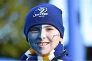19 October 2014; Leinster supporter Adam Cassidy, age 11, from Greystones, Co. Wicklow, at the game. European Rugby Champions Cup 2014/15, Pool 2, Round 1, Leinster v Wasps, RDS, Ballsbridge, Dublin. Picture credit: Brendan Moran / SPORTSFILE