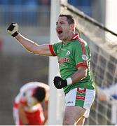 19 October 2014; Frankie Dolan, St Brigid's, celebrates after team-mate Senan Kilbride scores their sides second goal of the game. Roscommon County Senior Football Championship Final, St Brigid's v St. Faithleach, Hyde Park, Roscommon. Picture credit: Barry Cregg / SPORTSFILE