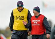 19 October 2014; St Brigid's manager Benny O'Brien, right, speaking with team selector Liam McHale during the game. Roscommon County Senior Football Championship Final, St Brigid's v St. Faithleach, Hyde Park, Roscommon. Picture credit: Barry Cregg / SPORTSFILE
