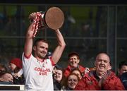 19 October 2014; Ballintubber captain Jason Gibbons, celebrates at the end of the game lifting the MoClair Cup. Mayo County Senior Football Championship Final, Castlebar Mitchels v Ballintubber, MacHale Park, Castlebar, Co. Mayo. Picture credit: David Maher / SPORTSFILE