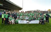 19 October 2014; The Kilmallock squad celebrate with the cup after victory over Na Piarsaigh. Limerick County Senior Hurling Championship Final, Na Piarsaigh v Kilmallock, Gaelic Grounds, Limerick. Picture credit: Diarmuid Greene / SPORTSFILE