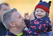 19 October 2014;  Corofin manager Stephen Rochford celebrates with his 9 month old son Dara after the game. Galway County Senior Football Championship Final, Corofin v St Michael's, Tuam Stadium, Tuam, Co. Galway. Picture credit: Ray Ryan / SPORTSFILE