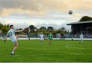 19 October 2014; Adam Tyrrell, Moorefield, kicks the last score of the game, a pointed free, before the game ended in a draw. Kildare County Senior Football Championship Final, Sarsfields v Moorefield, St Conleth's Park, Newbridge, Co. Kildare. Picture credit: Piaras Ó Mídheach / SPORTSFILE