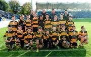 19 October 2014; The Newbridge RFC team with Leinster's Ben Te'o and Fergus McFadden ahead of the Bank of Ireland's half-time mini games during the European Rugby Champions Cup 2014/15, Pool 2, Round 1 game between Leinster and Wasps at the RDS, Ballsbridge, Dublin. Picture credit: Stephen McCarthy / SPORTSFILE