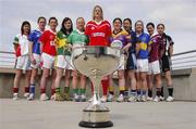 16 April 2007; Pictured at the announcement of the venues for the Semi-Finals of the Suzuki Ladies National Football League were, from left, Christina Heffernan, Mayo, Ailish Cornyn, Cavan, Roseanna Heaney, Louth, Grainne Ni Mhaille, Kerry, Edel McGovern, Fermanagh, Juliet Murphy, Cork, Martina Murray, Wexford, Denise Masterson, Dublin, Aoife O'Dwyer, Tipperary, Ann Marie McDonough, Galway, and Bernice Byrne, Sligo. The Suzuki Ladies National Football League semi-finals take place this weekend. Sir John Rogerson's Quay, Dublin. Photo by Sportsfile