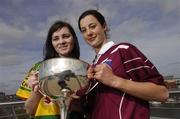 16 April 2007; Pictured at the announcement of the venues for the Semi-Finals of the Suzuki Ladies National Football League was Kerry player Grainne Ni Mhaille, left, and Galway player Ann Marie McDonough. The Suzuki Ladies National Football League Semi-Finals take place this weekend. Sir John Rogerson's Quay, Dublin. Photo by Sportsfile