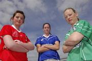 16 April 2007; Pictured at the announcement of the venues for the Semi-Finals of the Suzuki Ladies National Football League were, from left, Roseanna Heaney, Louth, Ailish Cornyn, Cavan, and Edel McGovern, Fermanagh. The Suzuki Ladies National Football League Semi-Finals take place this weekend. Sir John Rogerson's Quay, Dublin. Photo by Sportsfile