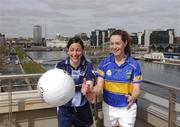 16 April 2007; Pictured at the announcement of the venues for the Semi-Finals of the Suzuki Ladies National Football League was Dublin player Denise Masterson, left, and Tipperary player Aoife O'Dwyer. The Suzuki Ladies National Football League Division 2 Semi-Final match between Dublin and Tipperary on takes place on Sunday 22 April 2007. Sir John Rogerson's Quay, Dublin. Photo by Sportsfile