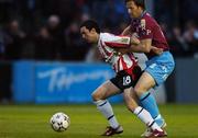 17 April 2007; Mark Farren, Derry City, in action against Simon Webb, Drogheda United. Setanta Cup Group 1, Drogheda United v Derry City, United Park, Drogheda, Co. Louth. Picture credit; David Maher / SPORTSFILE