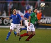 17 April 2007; Dean Fitzgerald, Glentoran, in action against Tim Mouncey, Linfield. Setanta Cup Group 1, Glentoran v Linfield, The Oval, Belfast, Co. Antrim. Picture credit; Russell Pritchard / SPORTSFILE