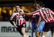 17 April 2007; Kevin Deery, left, Derry City, celebrates after scoring his sides first goal with team-mate Barry Molloy. Setanta Cup Group 1, Drogheda United v Derry City, United Park, Drogheda, Co. Louth. Picture credit; David Maher / SPORTSFILE