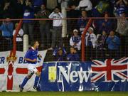 17 April 2007; Peter Thompson, Linfield, celebrates his teams second goal. Setanta Cup Group 1, Glentoran v Linfield, The Oval, Belfast, Co. Antrim. Picture credit; Russell Pritchard / SPORTSFILE