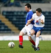 21 April 2007; Michael Gault, Linfield, in action against Neil Gawley, Glenavon. Carnegie Premier League, Linfield v Glenavon, Windsor Park, Belfast, Co. Antrim. Picture credit; Oliver McVeigh / SPORTSFILE