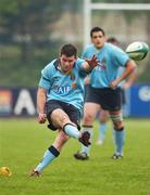 21 April 2007; Fergus McFadden, UCD, kicks what proved to be the winning penalty. AIB League Division One, UCD v Belfast Harlequins, Belfield Bowl, University College Dublin, Dublin. Picture credit: Ray McManus / SPORTSFILE