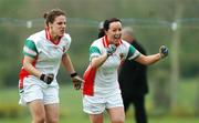 21 April 2007; Mayo's Caroline McGing, right, and Martha Carther celebrate after the final whistle. Suzuki Ladies National Football League Division 1 Semi-Final, Cork v Mayo, Banagher, Co. Offaly. Picture credit; Matt Browne / SPORTSFILE