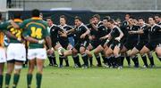 21 April 2007; The New Zealand squad perform the &quot;Haka&quot;. IRB U19 World Cup Final, South Africa v New Zealand, Ravenhill Park, Belfast, Co. Antrim. Picture credit: Oliver McVeigh / SPORTSFILE
