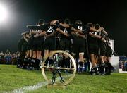 21 April 2007; The New Zealand team huddle beside the IRB Under 19 World Cup Trophy after victory in the final. IRB U19 World Cup Final, South Africa v New Zealand, Ravenhill Park, Belfast, Co. Antrim. Picture credit: Oliver McVeigh / SPORTSFILE