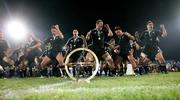 21 April 2007; The New Zealand squad perform the &quot;Haka&quot; beside the IRB Under 19 World Cup Trophy after winning the final. IRB U19 World Cup Final, South Africa v New Zealand, Ravenhill Park, Belfast, Co. Antrim. Picture credit: Oliver McVeigh / SPORTSFILE