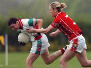 21 April 2007; Chris Heffernan, Mayo, in action against Angela Walsh, Cork. Suzuki Ladies National Football League Division 1 Semi-Final, Cork v Mayo, Banagher, Co. Offaly. Picture credit; Matt Browne / SPORTSFILE
