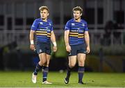 19 October 2014; Ian Madigan, left, with Gordon D'Arcy, Leinster. European Rugby Champions Cup 2014/15, Pool 2, Round 1, Leinster v Wasps, RDS, Ballsbridge, Dublin. Picture credit: Brendan Moran / SPORTSFILE