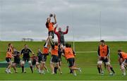 20 October 2014; Munster's Sean McCarthy wins possession in a lineout ahead of Paul O'Connell during squad training ahead of their European Rugby Champions Cup, Pool 1, Round 2, match against Saracens on Friday. University of Limerick, Limerick. Picture credit: Diarmuid Greene / SPORTSFILE