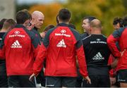 20 October 2014; Munster's Paul O'Connell, left, and head coach Anthony Foley speaking to players during squad training ahead of their European Rugby Champions Cup, Pool 1, Round 2, match against Saracens on Friday. University of Limerick, Limerick. Picture credit: Diarmuid Greene / SPORTSFILE