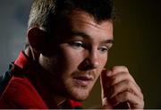 20 October 2014; Munster's Peter O'Mahony during a press conference ahead of their European Rugby Champions Cup, Pool 1, Round 2, match against Saracens on Friday. Castletroy Park Hotel, Limerick. Picture credit: Diarmuid Greene / SPORTSFILE