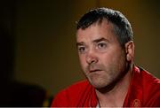 20 October 2014; Munster head coach Anthony Foley during a press conference ahead of their European Rugby Champions Cup, Pool 1, Round 2, match against Saracens on Friday. Castletroy Park Hotel, Limerick. Picture credit: Diarmuid Greene / SPORTSFILE