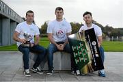 21 October 2014; Christy Fagan, left, St. Patrick's Athletic FC, Patrick Hoban, Dundalk FC, and Richie Towell. right, Dundalk FC, in attendance at a PFAI Player of the Year Awards 2014 Nominees Announcement. PFAI Offices, National Sports Campus, Abbotstown, Dublin. Picture credit: Barry Cregg / SPORTSFILE