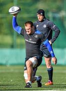 21 October 2014; Leinster's Rhys Ruddock, left, and Luke Fitzgerald in action during squad training ahead of their European Rugby Champions Cup, Pool 2, Round 2, match against Castres on Sunday. Leinster Rugby Squad Training, Rosemount, Belfield, Dublin. Picture credit: Ramsey Cardy / SPORTSFILE