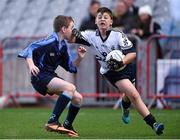 23 October 2014; Cillian Sallier, St. Martin De Porres, Aylesbury, in action against Ryan Kelly, Scoil Aine, Fettercairn, left, during the Corn Matt Griffin final. Allianz Cumann na mBunscol Finals, Croke Park, Dublin. Picture credit: Pat Murphy / SPORTSFILE