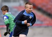 23 October 2014; Craig Howard, Mary Queen of Angels, Ballyfermot, celebrates after scoring a goal against St. Mary's NS, Saggart, during the Sciath O Donnchu final. Allianz Cumann na mBunscol Finals, Croke Park, Dublin. Picture credit: Pat Murphy / SPORTSFILE