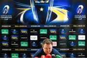 24 October 2014; Leinster head coach Matt O'Connor during a press conference ahead of their European Rugby Champions Cup, Pool 2, Round 2, match against Castres on Sunday. Leinster Rugby Press Conference, Leinster Rugby HQ, Belfield, Dublin. Picture credit: Pat Murphy / SPORTSFILE