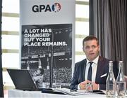 24 October 2014; Dessie Farrell, CEO, GPA, speaking at the Gaelic Players Association Annual General Meeting 2014. Gibson Hotel, Dublin. Picture credit: Brendan Moran / SPORTSFILE