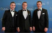 24 October 2014; Donegal footballers, from left, Paddy McBrearty, Neil McGee and Michael Murphy at the GAA GPA All-Star Awards 2014, sponsored by Opel, in the Convention Centre, Dublin. Picture credit: Brendan Moran / SPORTSFILE