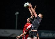 24 October 2014; Peter O'Mahony, Munster, contests a lineout with George Kruis, Saracens. European Rugby Champions Cup 2014/15, Pool 1, Round 2, Munster v Saracens, Thomond Park, Limerick. Pictuer credit: Diarmuid Greene / SPORTSFILE