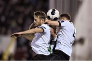 24 October 2014; Dane Massey, left, and Andy Boyle, Dundalk, in action against Mark O'Sullivan, Cork City. SSE Airtricity League Premier Division, Dundalk v Cork City, Oriel Park, Dundalk, Co. Louth. Picture credit: Ramsey Cardy / SPORTSFILE