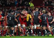 24 October 2014; Players from both teams tussle off the ball. European Rugby Champions Cup 2014/15, Pool 1, Round 2, Munster v Saracens, Thomond Park, Limerick. Pictuer credit: Diarmuid Greene / SPORTSFILE