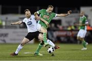 24 October 2014; Stephen O'Donnell, Dundalk, in action against Colin Healy, Cork City. SSE Airtricity League Premier Division, Dundalk v Cork City, Oriel Park, Dundalk, Co. Louth. Picture credit: Ramsey Cardy / SPORTSFILE