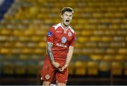 24 October 2014; Conor Murphy, Shelbourne, celebrates after scoring his sides first goal. SSE Airtricity League First Division Play-Off, Second Leg, Shelbourne v Galway, Tolka Park, Dublin. Picture credit: Ray Lohan / SPORTSFILE