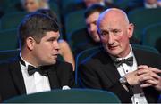 24 October 2014; Kerry manager Eamonn Fitamaurice, left, in conversation with Kilkenny manager Brian Cody during the 2014 GAA GPA All-Star Awards, sponsored by Opel. Convention Centre, Dublin. Picture credit: Brendan Moran / SPORTSFILE