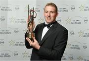 24 October 2014; Limerick hurler Shane Dowling with his 2014 GAA GPA All-Star award at the 2014 GAA GPA All-Star Awards, sponsored by Opel. Convention Centre, Dublin. Photo by Sportsfile