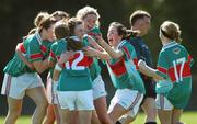 18 April 2007; Players from Sacred Heart, Clonakilty, Cork, celebrate at the end of the game after victory over St. Joseph's, Rochfortbridge, Westmeath. Pat The Baker Post Primary Schools All-Ireland Senior B Finals, Sacred Heart, Clonakilty, Cork v St. Joseph's, Rochfortbridge, Westmeath, Leahy Park, Cashel, Co. Tipperary. Picture credit: David Maher / SPORTSFILE