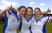 19 April 2007; St Josephs, Castlebar, Mayo, players from left, Kathryn Sullivan, Rebecca Conway and Alison Gannon celebrate victory . Pat The Baker Post Primary Schools All-Ireland Senior C Finals, St Josephs, Castlebar, Mayo v Ard Scoil nDeise, Dungarvan, Waterford, Cusack Park, Ennis, Co. Clare. Picture credit: Pat Murphy / SPORTSFILE