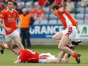 22 April 2007; Roy Leahy, Cork, in action against Brendan Donaghy, Armagh. Cadbury All-Ireland U21 Football Championship Semi-Final, Cork v Armagh, O'Moore Park, Portlaoise, Co. Laois. Photo by Sportsfile