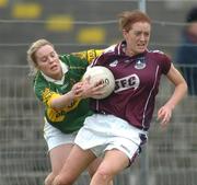 22 April 2007; Emer Flaherty, Galway, in action against Debra Murphy, Kerry. Suzuki Ladies National Football League, Division 1 Semi-Final, Galway v Kerry, Tuam Stadium, Tuam, Co. Galway. Picture credit: Ray Ryan / SPORTSFILE