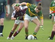 22 April 2007; Margaret O'Donoghue, Kerry, in action against Edel Concannon, Galway. Suzuki Ladies National Football League, Division 1 Semi-Final, Galway v Kerry, Tuam Stadium, Tuam, Co. Galway. Picture credit: Ray Ryan / SPORTSFILE